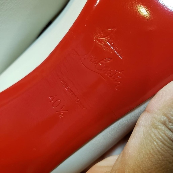 NEW Christian Louboutin Conclusive Pump in Crème Leather 100mm Heel Size 40.5 - Picture 11 of 12